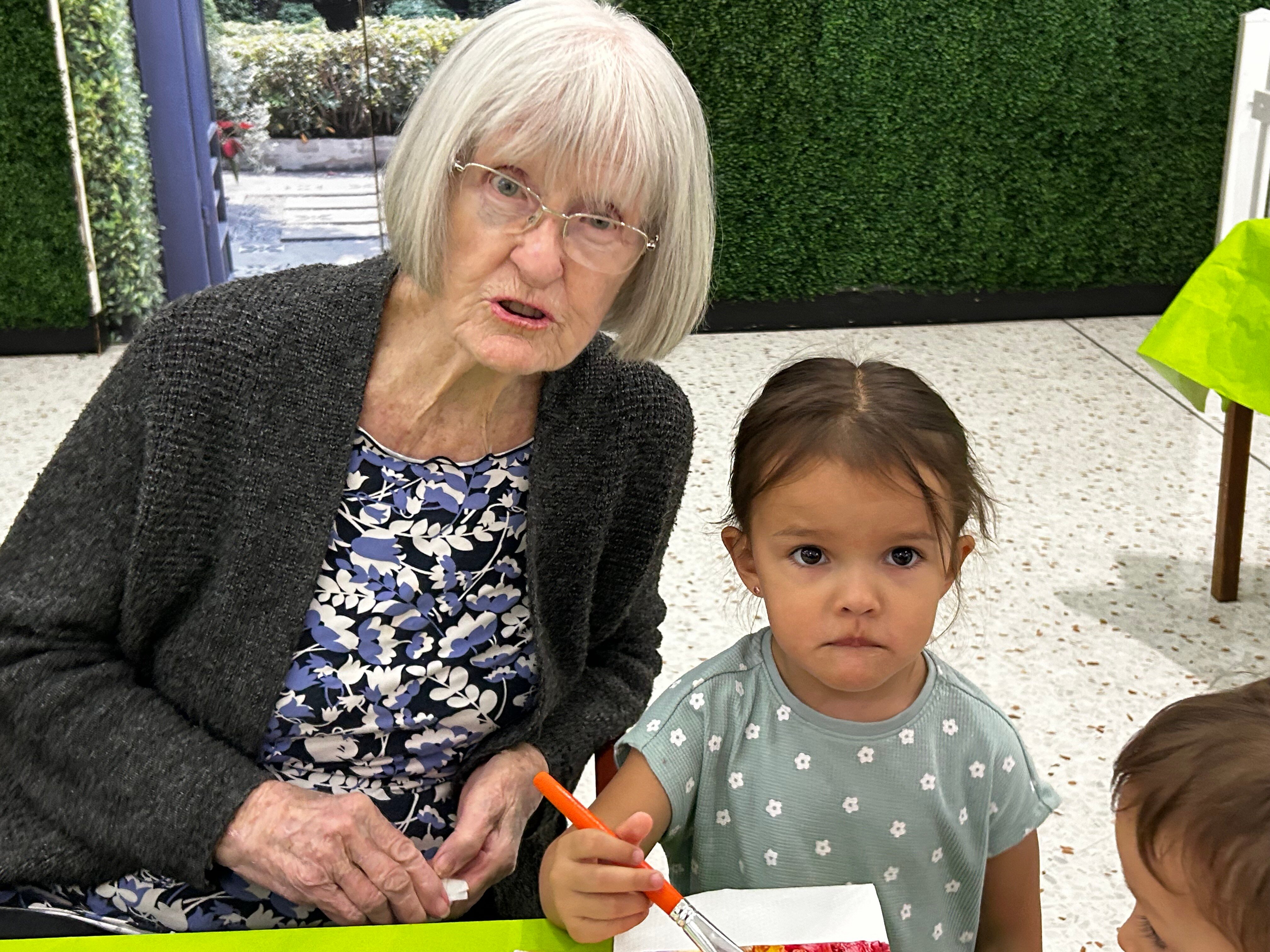 Intergenerational Marketown 180325 Joy and little friend